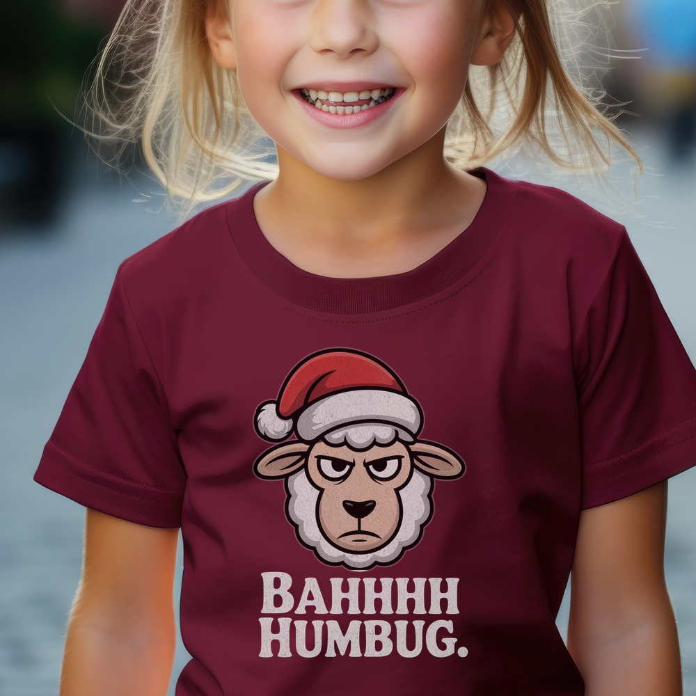 Bahhh Humbug Christmas Child - Maroon