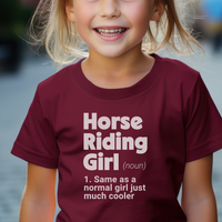 Horse Riding Girl Child Tee - Maroon