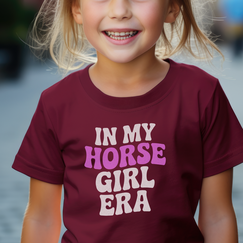 Horse Girl Era Child Tee - Maroon