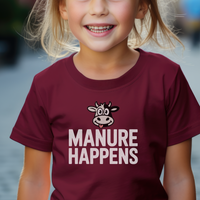 Manure Happens Child Tee - Maroon