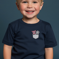 Sheep And Pig In Pocket Toddler T Shirt - Navy