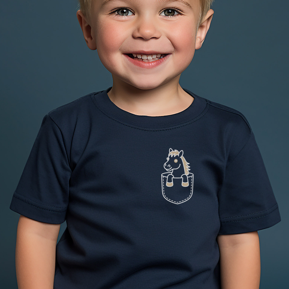 Horse In Pocket Toddler T Shirt - Navy