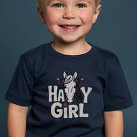 Hay Girl Toddler T Shirt - Navy