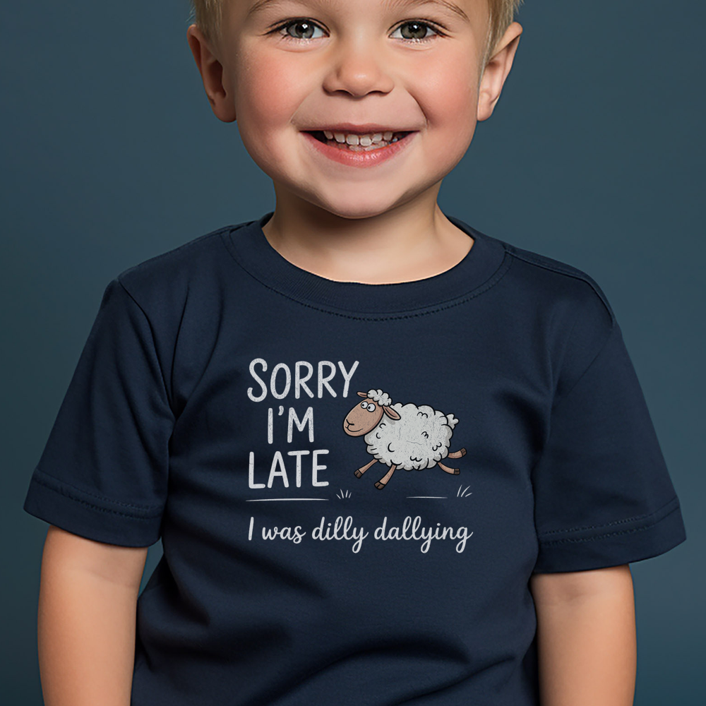 Dilly Dallying Sheep Toddler T Shirt - Navy