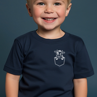 Cow In Pocket Toddler T Shirt - Navy