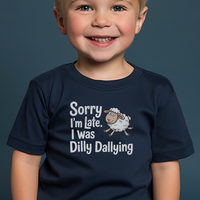 Sorry I Was Late Sheep Toddler T Shirt - Navy