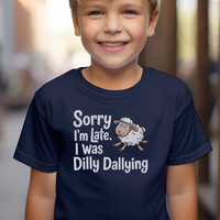 Dilly Dallying Child T Shirt - Navy