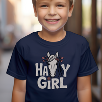Hay Girl Child T Shirt - Navy