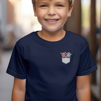 Sheep In Pocket Child T Shirt - Navy