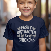 Easily Distracted By Chickens Child - Navy