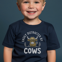 Easily Distracted By Cows Toddler - Navy