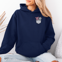 Sheep And Pig In Pocket (Adult Hoodie) - Navy