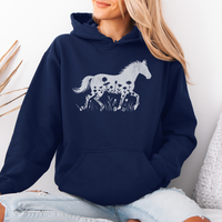Flower Horse (Adult Hoodie) - Navy
