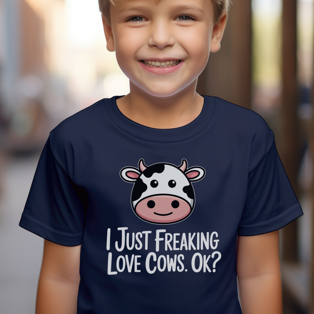I Just Freaking Love Cows Child Dark - Navy