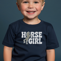Horse Girl Toddler Tee - Navy