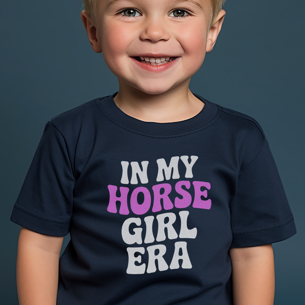 Horse Girl Era Toddler Tee - Navy
