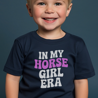 Horse Girl Era Toddler Tee - Navy