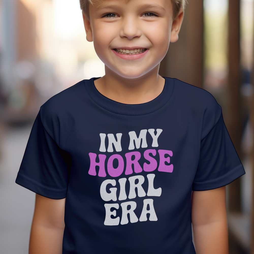 Horse Girl Era Child Tee - Navy