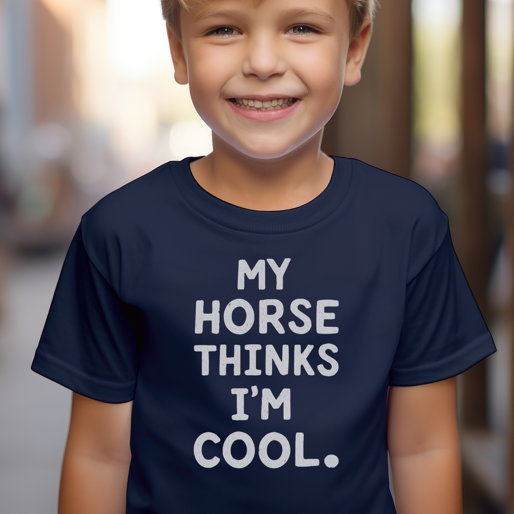 My Horse Thinks Im Cool Child Tee - Navy