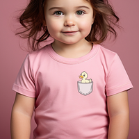 Duck In Pocket Toddler T Shirt - Pink