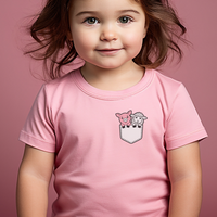 Sheep And Pig In Pocket Toddler T Shirt - Pink