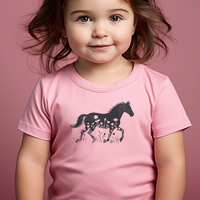 Flower Horse Light Toddler T Shirt - Pink