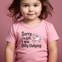 Sorry I Was Late Sheep Toddler T Shirt - Pink