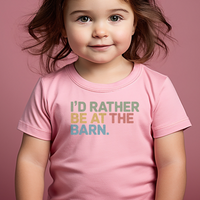 Id Rather Be At The Barn Toddler - Pink