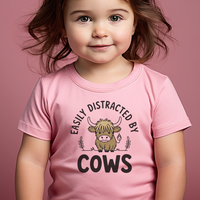 Easily Distracted By Cows Toddler - Pink