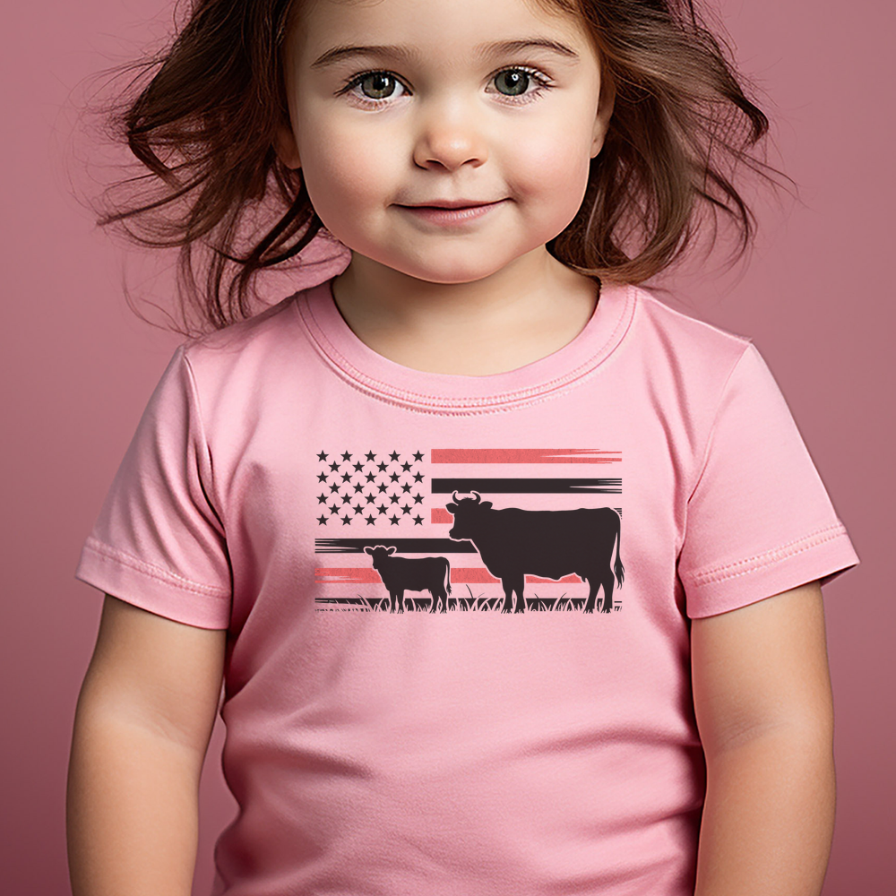 Usa Cow Toddler - Pink