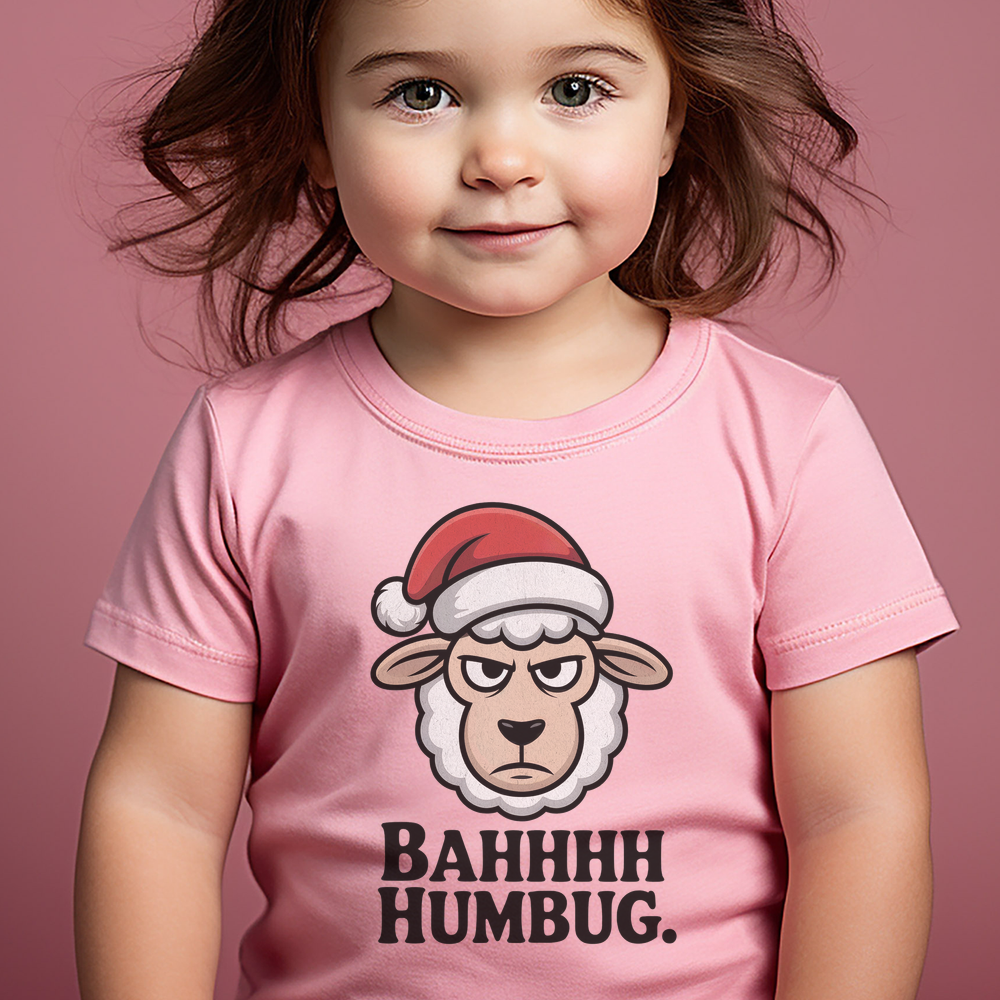 Bahhh Humbug Christmas Toddler - Pink
