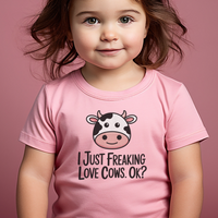 I Just Freaking Love Cows Toddler Dark - Pink