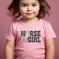 Horse Girl Toddler Tee - Pink