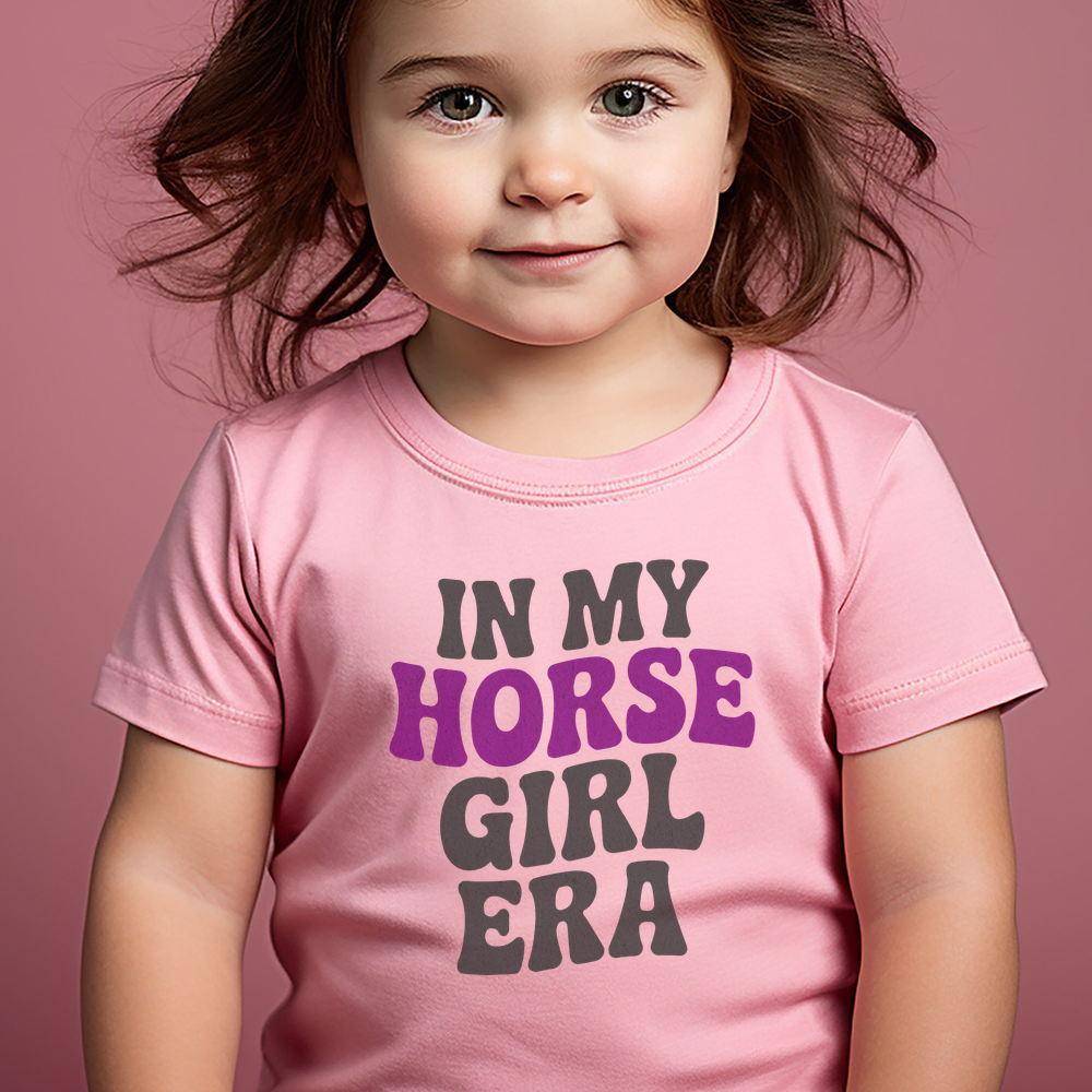 Horse Girl Era Toddler Tee - Pink