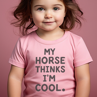 My Horse Thinks Im Cool Toddler Tee - Pink