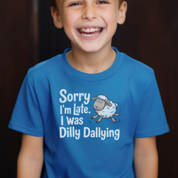 Dilly Dallying Child T Shirt - Royal