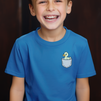 Duck In Pocket Child T Shirt - Royal