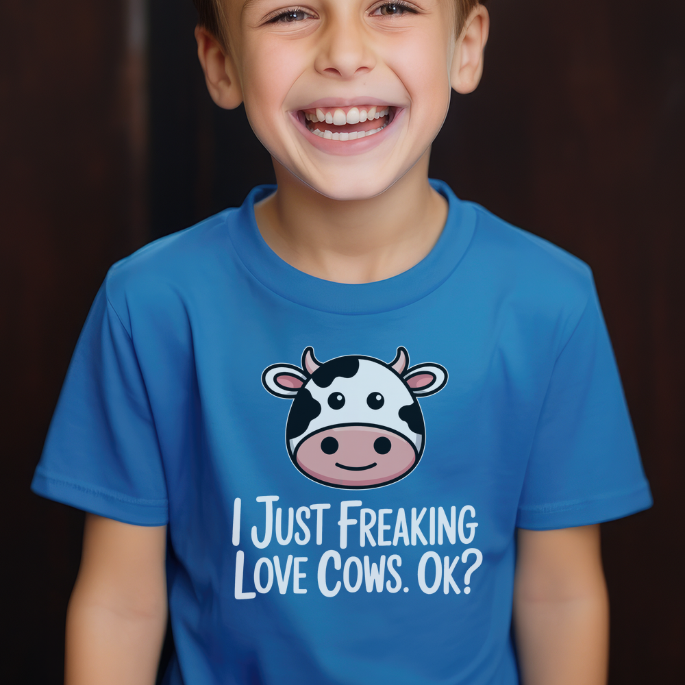 I Just Freaking Love Cows Child Dark - Royal