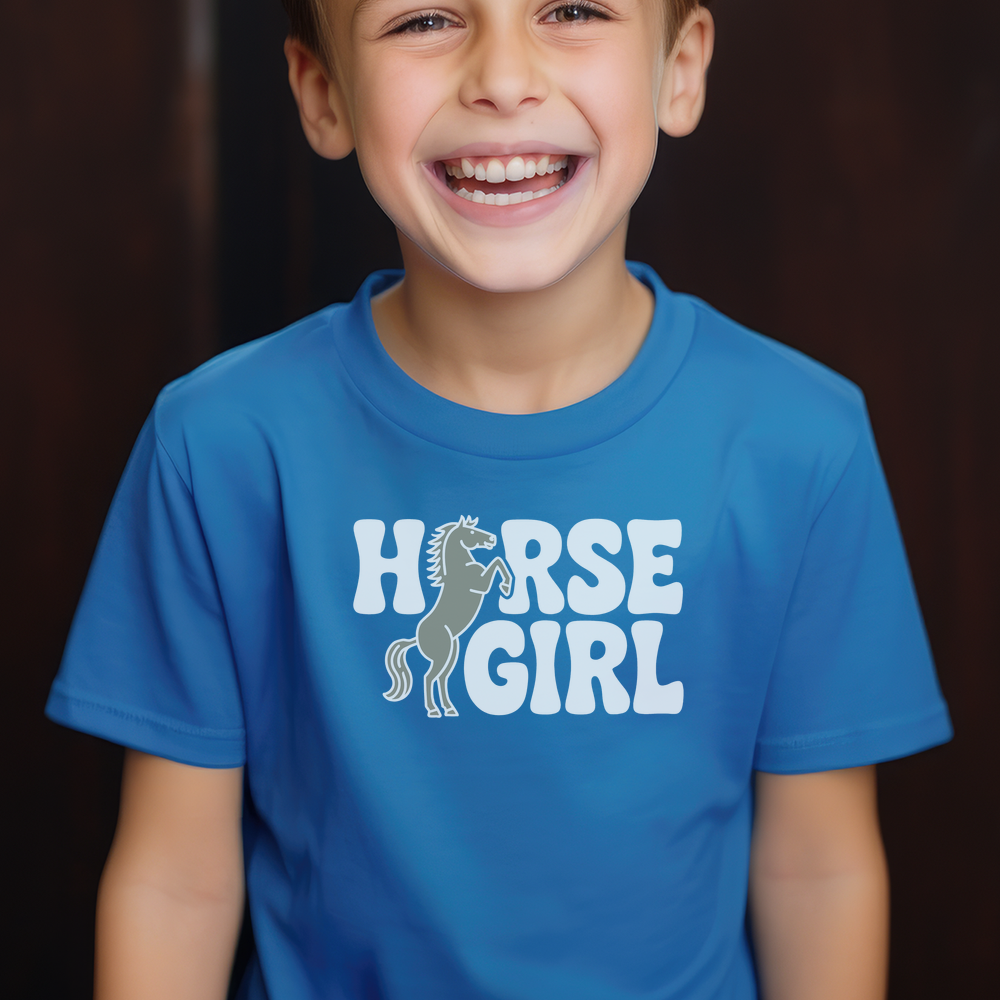 Horse Girl Child Tee - Royal