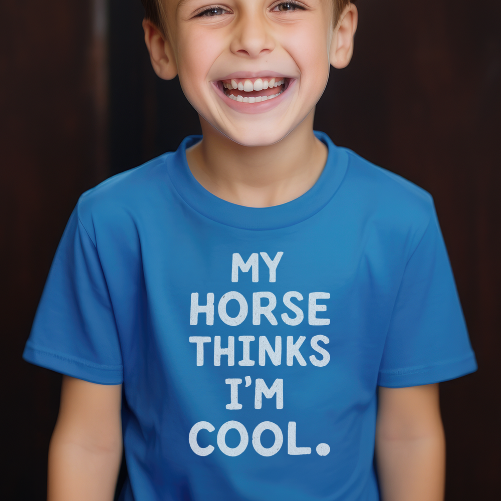 My Horse Thinks Im Cool Child Tee - Royal