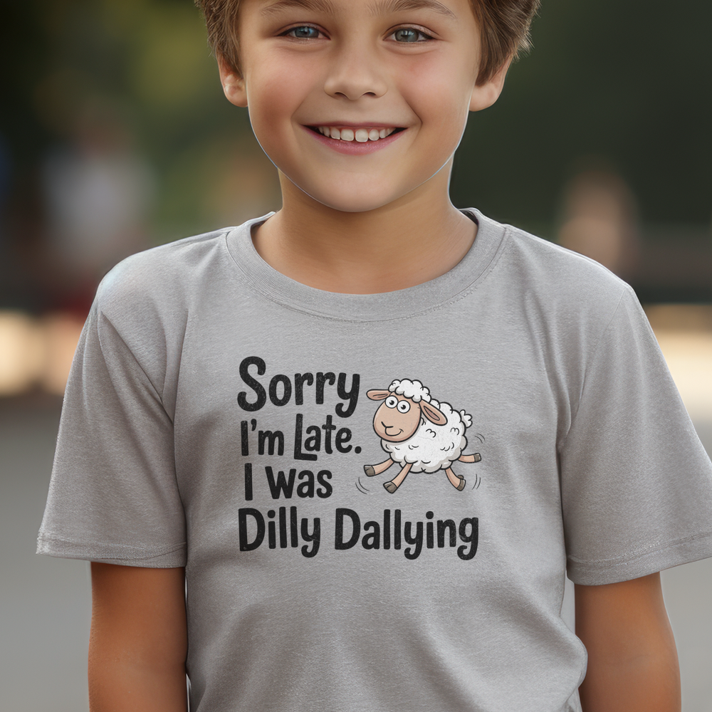 Dilly Dallying Child T Shirt - Sport Grey