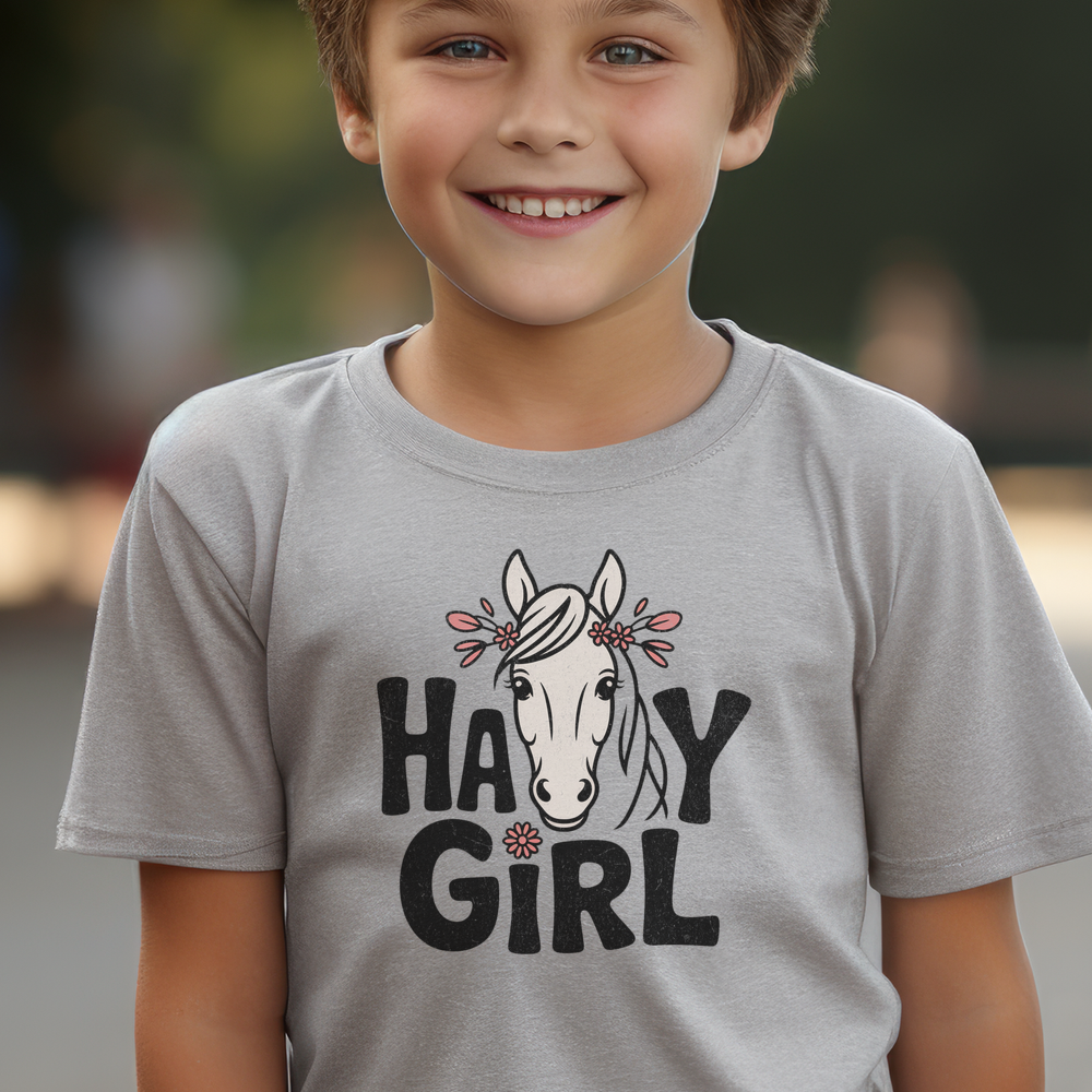 Hay Girl Child T Shirt - Sport Grey