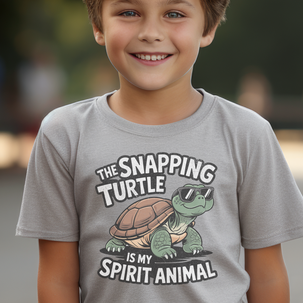 Snapping Turtle Child T Shirt - Sport Grey