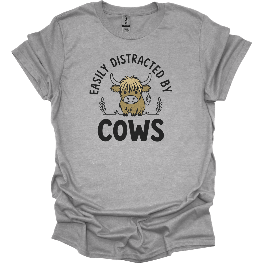 Easily Distracted By Cows - Sport Grey