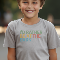Id Rather Be At The Barn Child - Sport Grey