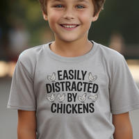 Easily Distracted By Chickens Child - Sport Grey