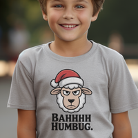 Bahhh Humbug Christmas Child - Sport Grey