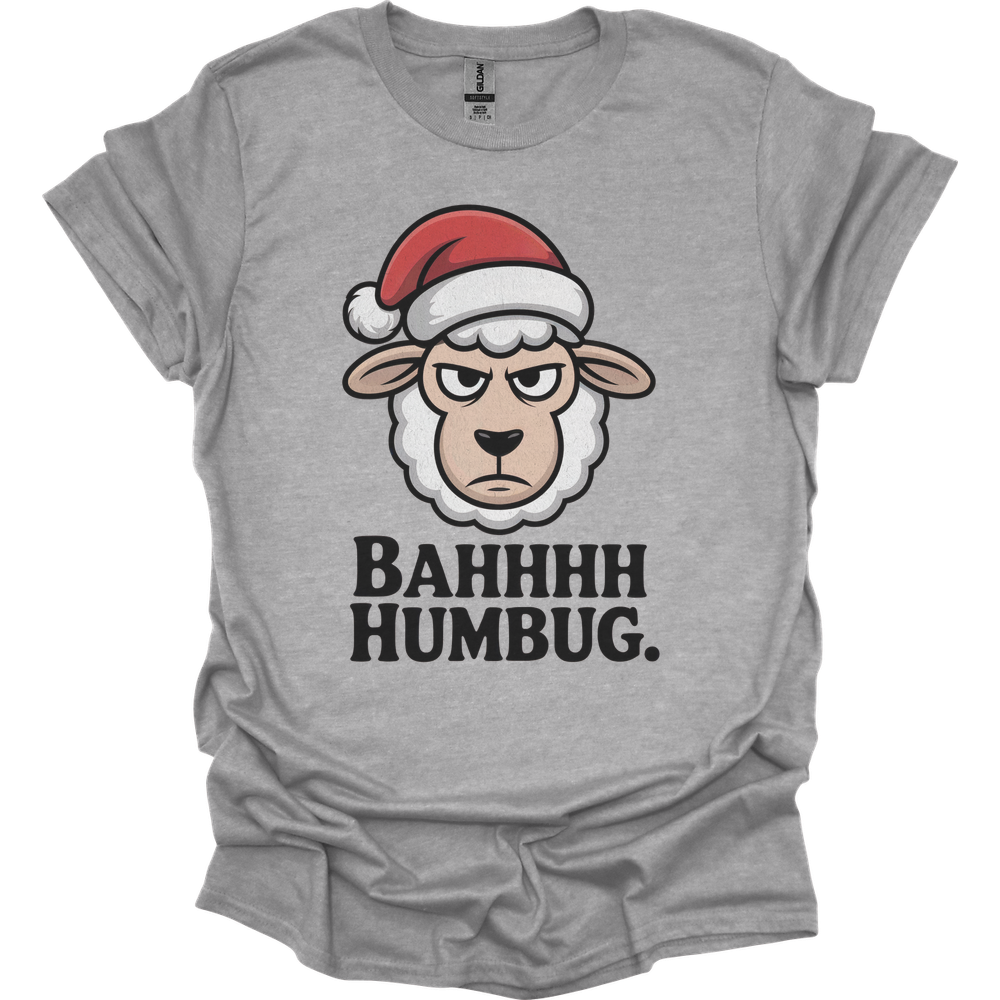 Bahhh Humbug Christmas (Adult Unisex Tee) - Sport Grey