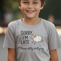 Sorry Im Late Sheep Child T Shirt - Sport Grey