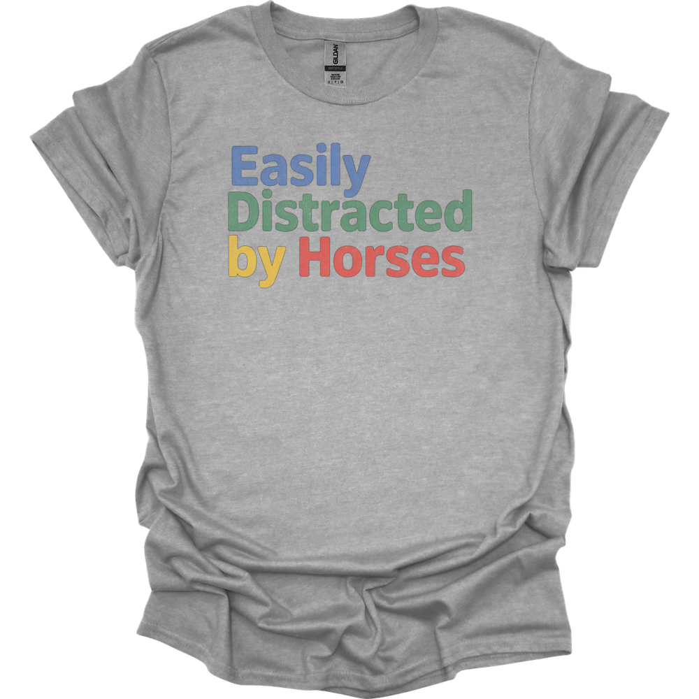 Easily Distracted By Horses - Sport Grey